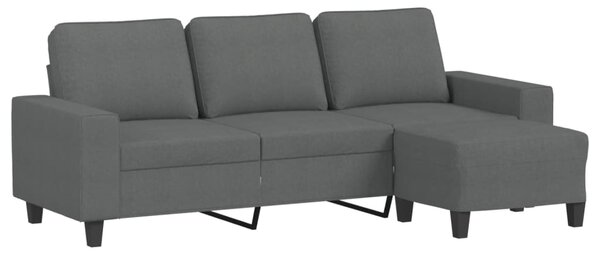 3místná pohovka s podnožkou tmavě šedá 180 cm textil 3201152