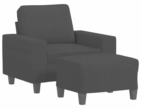 Křeslo s podnožkou černé 60 cm textil 3201147
