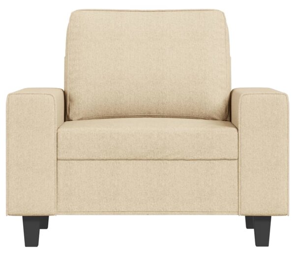 Křeslo s podnožkou krémové 60 cm textil 3201145