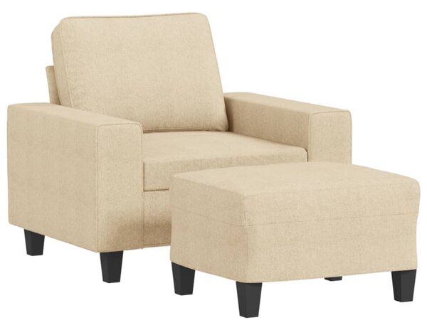 Křeslo s podnožkou krémové 60 cm textil 3201145