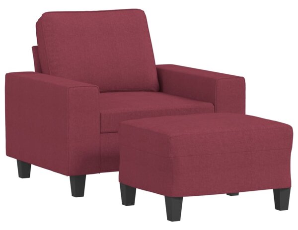 Křeslo s podnožkou vínové 60 cm textil 3201149