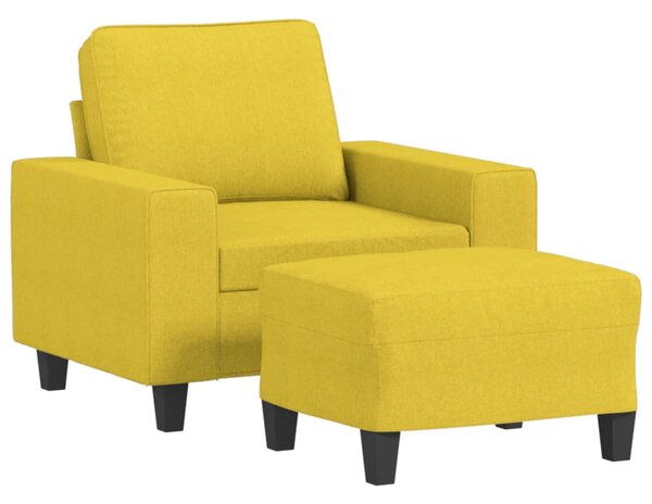 Křeslo s podnožkou světle žluté 60 cm textil 3201148