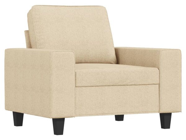 Křeslo s podnožkou krémové 60 cm textil 3201145