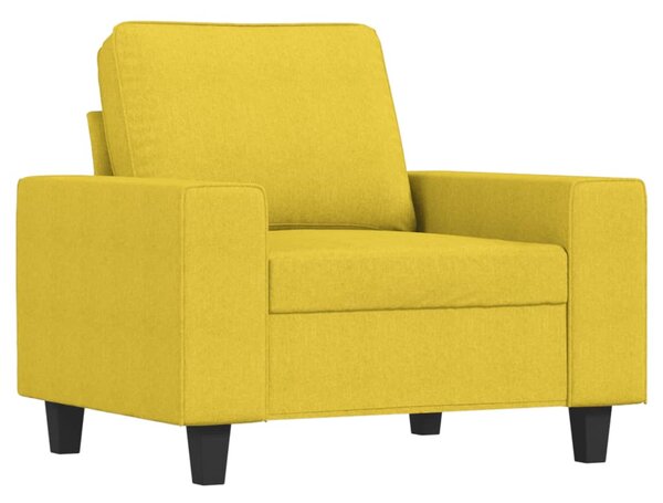 Křeslo s podnožkou světle žluté 60 cm textil 3201148