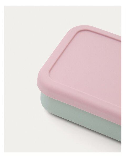 Růžový/tyrkysový silikonový dětský svačinový box Lili – Kave Home