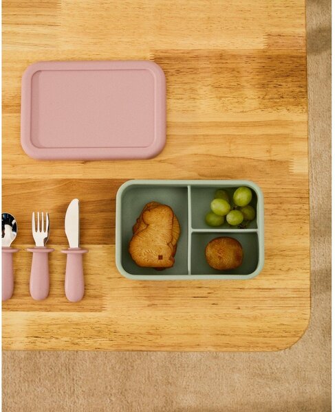 Růžový/tyrkysový silikonový dětský svačinový box Lili – Kave Home