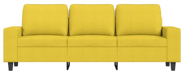 3místná pohovka s podnožkou světle žlutá 180 cm textil 3201156