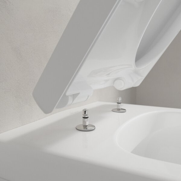 Villeroy & Boch - Instalační systém ViConnect s WC tlačítkem a závěsným WC 370x530 mm s WC sedátkem, SoftClose, Rimless