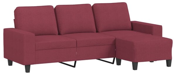 3místná pohovka s podnožkou vínová 180 cm textil 3201157