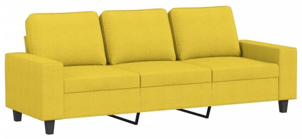 3místná pohovka s podnožkou světle žlutá 180 cm textil 3201156