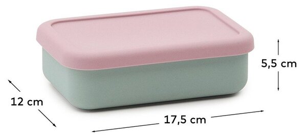 Růžový/tyrkysový silikonový dětský svačinový box Lili – Kave Home