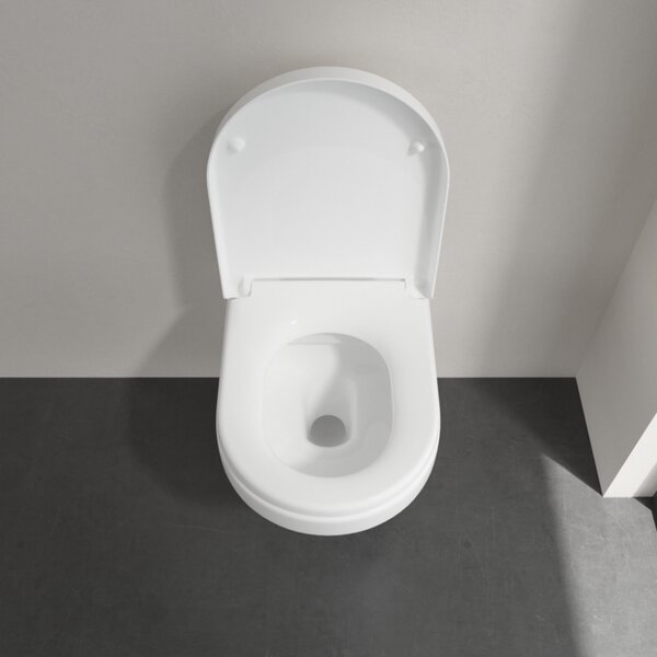 Villeroy & Boch - Instalační systém ViConnect s WC tlačítkem a závěsným WC 370x530 mm s WC sedátkem, SoftClose, Rimless