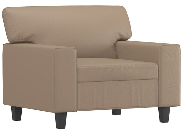 Křeslo s podnožkou cappuccino 60 cm umělá kůže 3201163