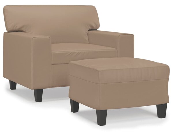 Křeslo s podnožkou cappuccino 60 cm umělá kůže 3201163
