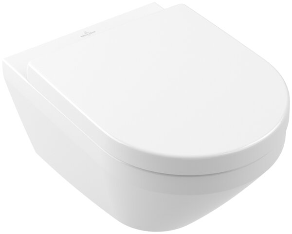 Villeroy & Boch - Instalační systém ViConnect s WC tlačítkem a závěsným WC 370x530 mm s WC sedátkem, SoftClose, Twistflush[e³]