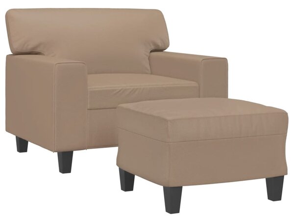 Křeslo s podnožkou cappuccino 60 cm umělá kůže 3201163