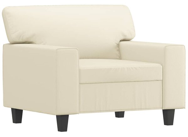 Křeslo s podnožkou krémové 60 cm umělá kůže 3201160