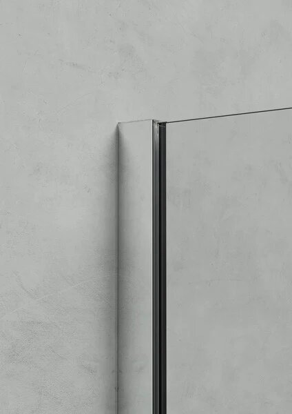 Hüppe Astra - Křídlové dveře s pevným segmentem 900x2000 mm pro 4-úhelník, upevnění vpravo, profil stříbrná pololesklá, sklo čiré s Anti-Plaque PX0103.069.322