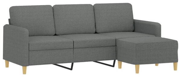 3místná pohovka s podnožkou tmavě šedá 180 cm textil 3201193