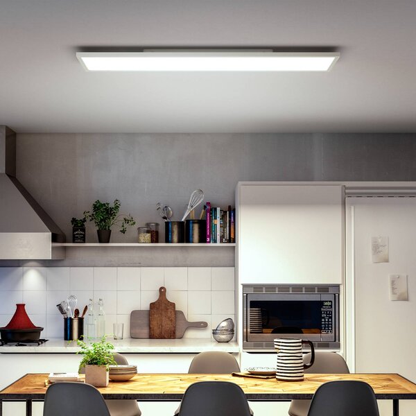 Philips Hue LED panel White Ambiance Aurelle, 120 x 30 cm, bílý, stmívatelný, Bílá / opál, Obývací pokoj / jídelna, kov, Moderní