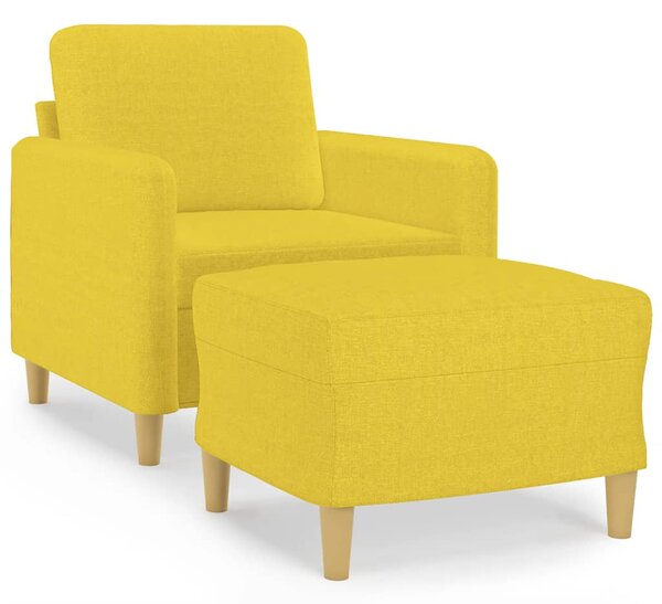 Křeslo s podnožkou světle žluté 60 cm textil 3201189