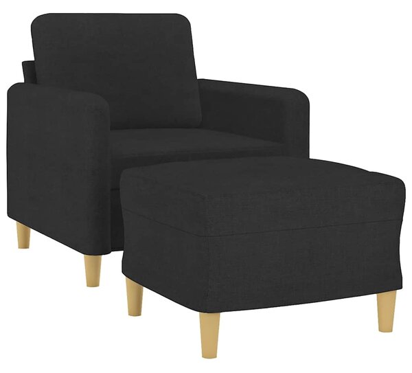 Křeslo s podnožkou černé 60 cm textil 3201188