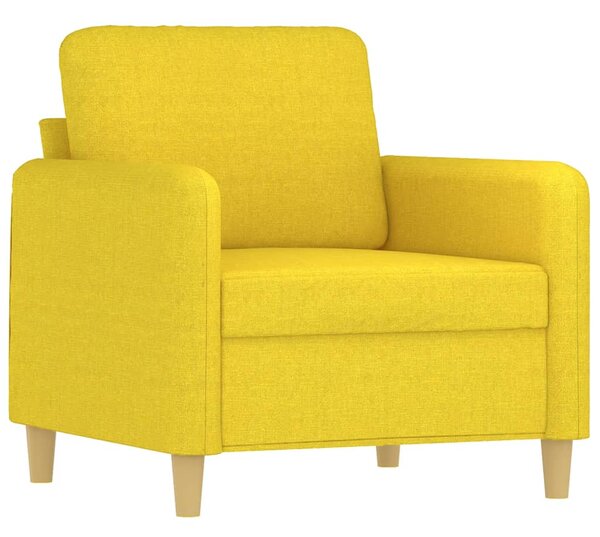 Křeslo s podnožkou světle žluté 60 cm textil 3201189