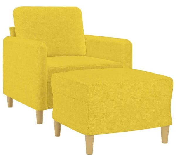 Křeslo s podnožkou světle žluté 60 cm textil 3201189