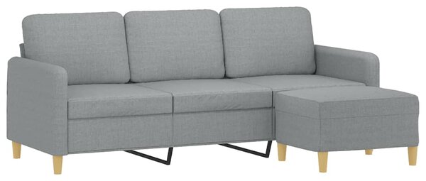 3místná pohovka s podnožkou světle šedá 180 cm textil 3201192
