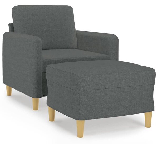 Křeslo s podnožkou tmavě šedé 60 cm textil 3201185
