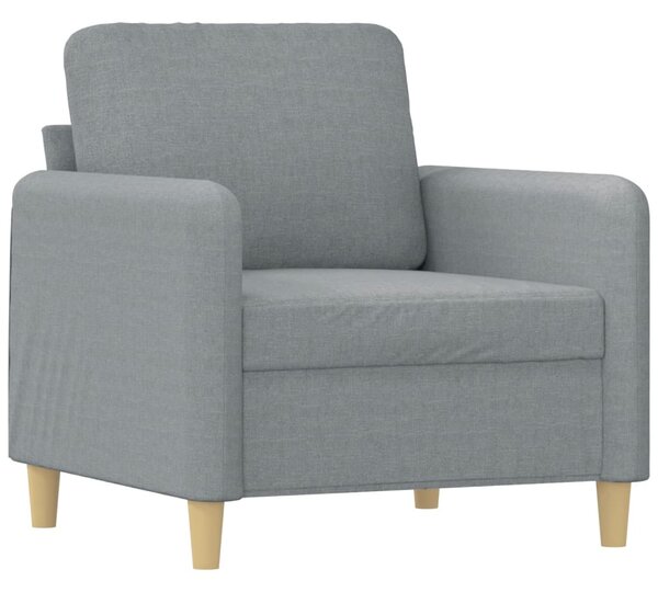 Křeslo s podnožkou světle šedé 60 cm textil 3201184