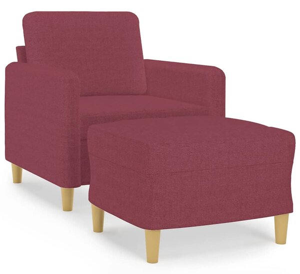 Křeslo s podnožkou vínové 60 cm textil 3201190