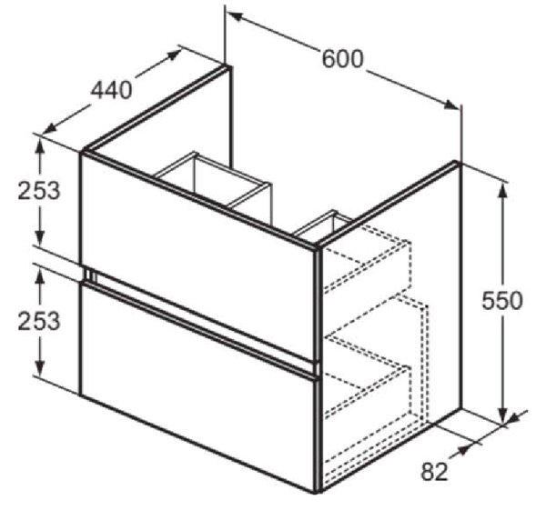 Ideal Standard i.life - Umyvadlo se skříňkou 600 mm, přírodní dub