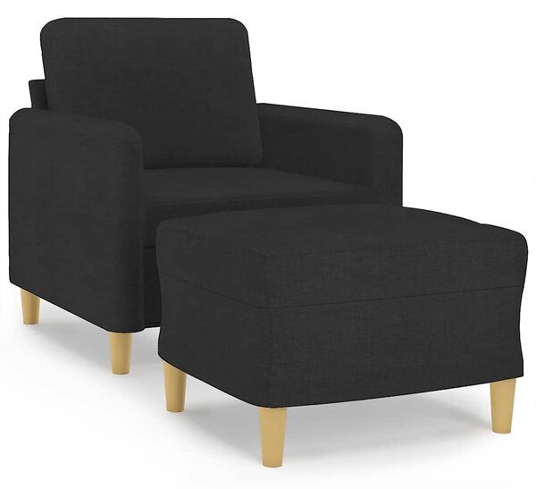 Křeslo s podnožkou černé 60 cm textil 3201188