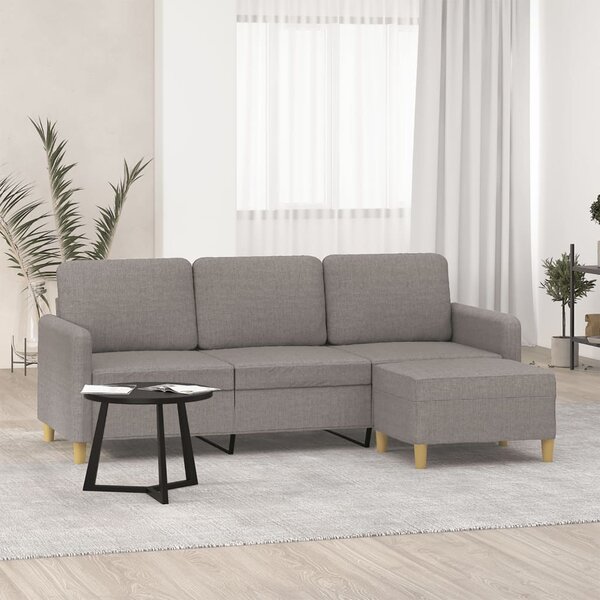 3místná pohovka s podnožkou taupe 180 cm textil 3201199