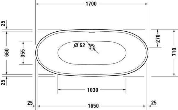 Duravit DuraVato - Volně stojící vana 1700x710 mm, bílá 700570000000000