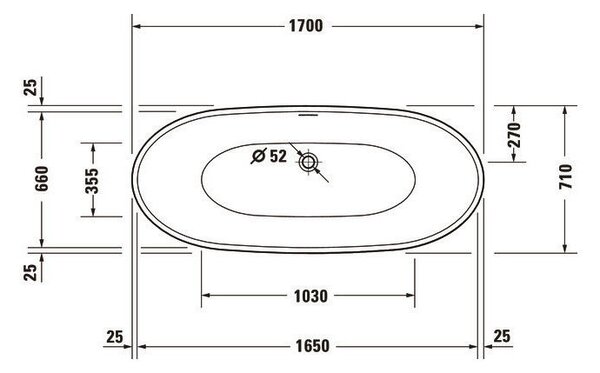 Duravit DuraVato - Volně stojící vana 1700x710 mm, bílá 700570000000000