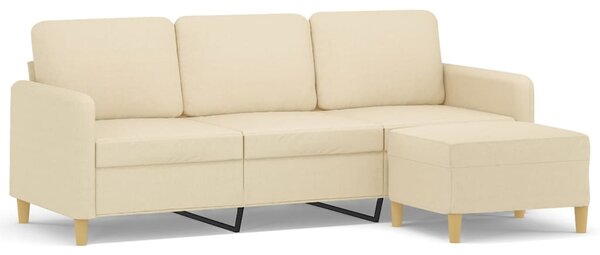3místná pohovka s podnožkou krémová 180 cm textil 3201194