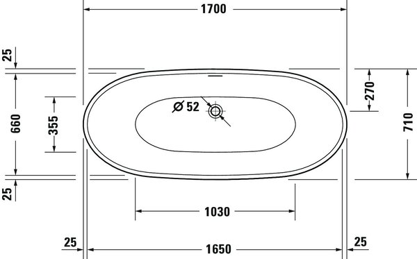Duravit DuraVato - Volně stojící vana 1700x710 mm, bílá 700570000000000