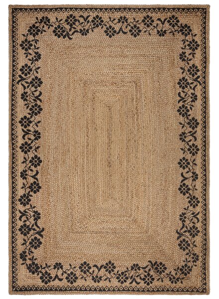 Kusový koberec Printed Jute Maisie Natural/Black 80x150 cm