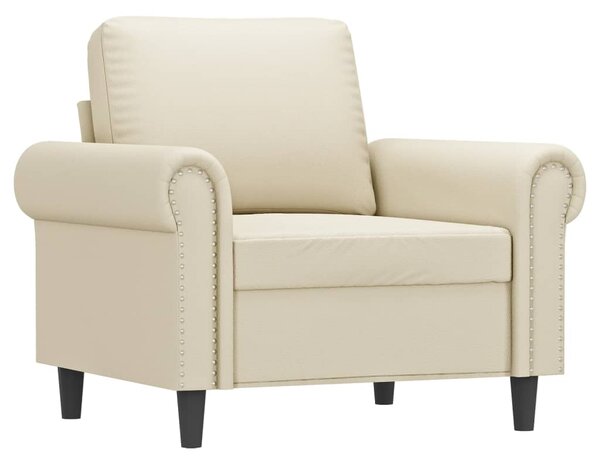 Křeslo s podnožkou krémové 60 cm umělá kůže 3201201