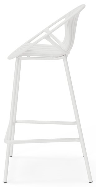 Somcasa Bílá plastová barová židle Tristan 90 cm