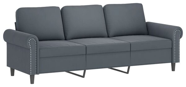 2dílná sedací souprava s polštáři tmavě šedá samet 3202271