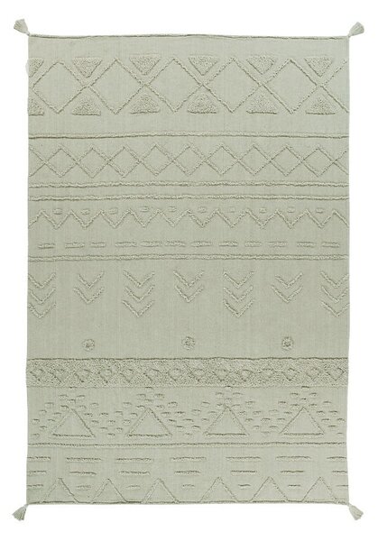 Světle zelený pratelný ručně tkaný bavlněný koberec 170x240 cm Tribu Olive – Lorena Canals