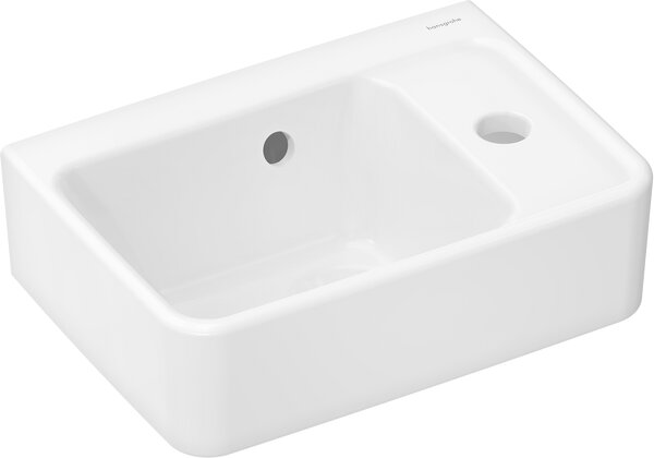 Hansgrohe Xanuia Q - Umyvátko na zeď 360x250 mm s otvorem pro baterii a přepadem, bílá 60129450