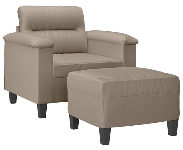 Křeslo s podnožkou taupe 60 cm tkanina z mikrovlákna 3201225