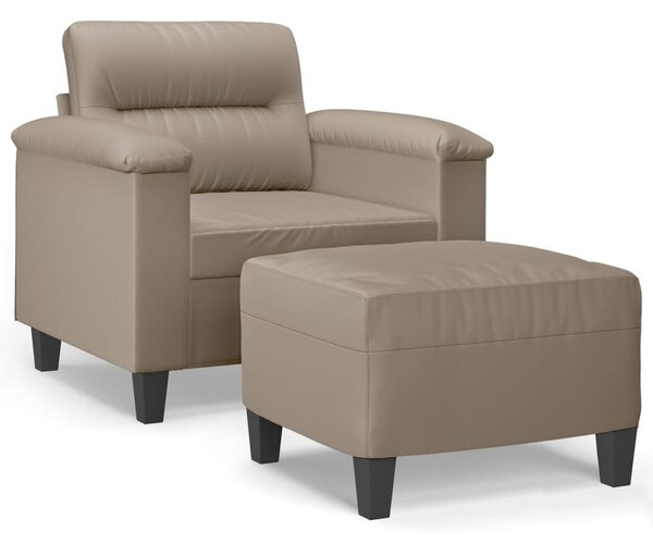 Křeslo s podnožkou taupe 60 cm tkanina z mikrovlákna 3201225