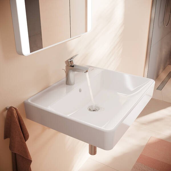 Hansgrohe Xanuia Q - Umyvadlo na zeď 600x480 mm s otvorem pro baterii a přepadem, bílá 60133450