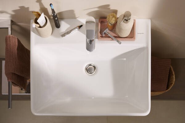 Hansgrohe Xanuia Q - Umyvadlo na zeď 600x480 mm s otvorem pro baterii a přepadem, bílá 60133450