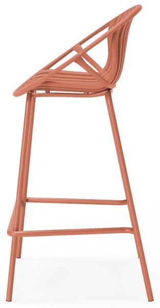 Somcasa Terakotová plastová barová židle Tristan 90 cm
